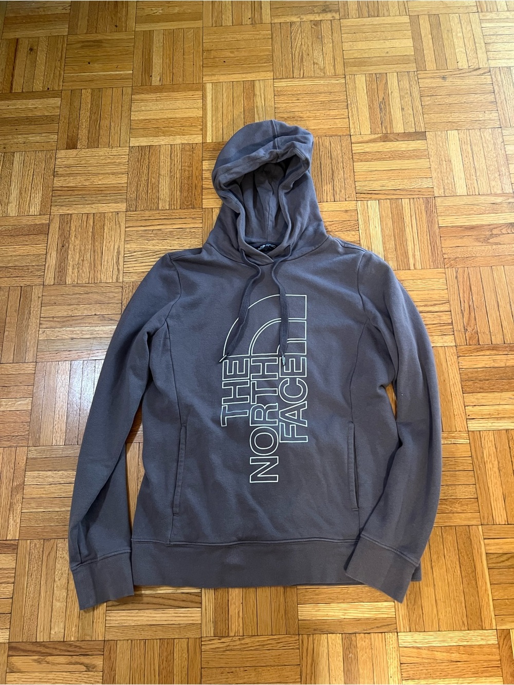 Outdoor Girl The North Face Gray Hooded Pullover Sweatshirt size medium